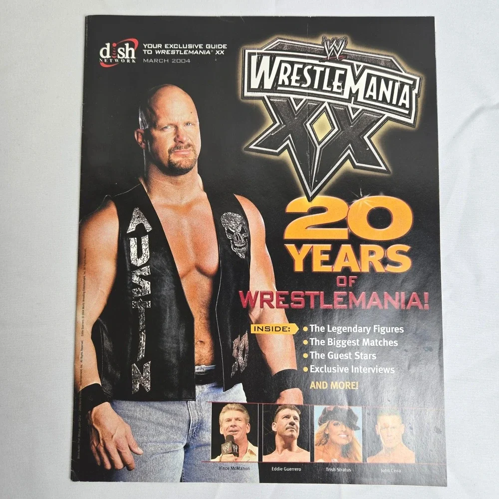 Dish Network Guide To WrestleMania XX March 2004‎ Vintage Y2K WWE Collectible